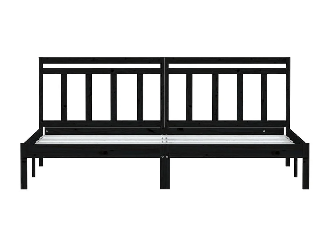 Bedframe zonder matras zwart massief hout 200x200 cm