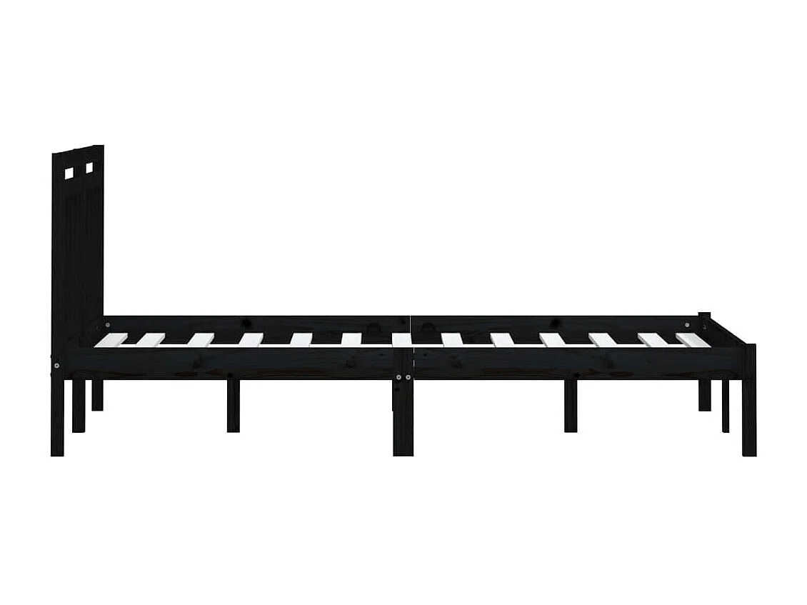 Bedframe zonder matras zwart massief hout 200x200 cm