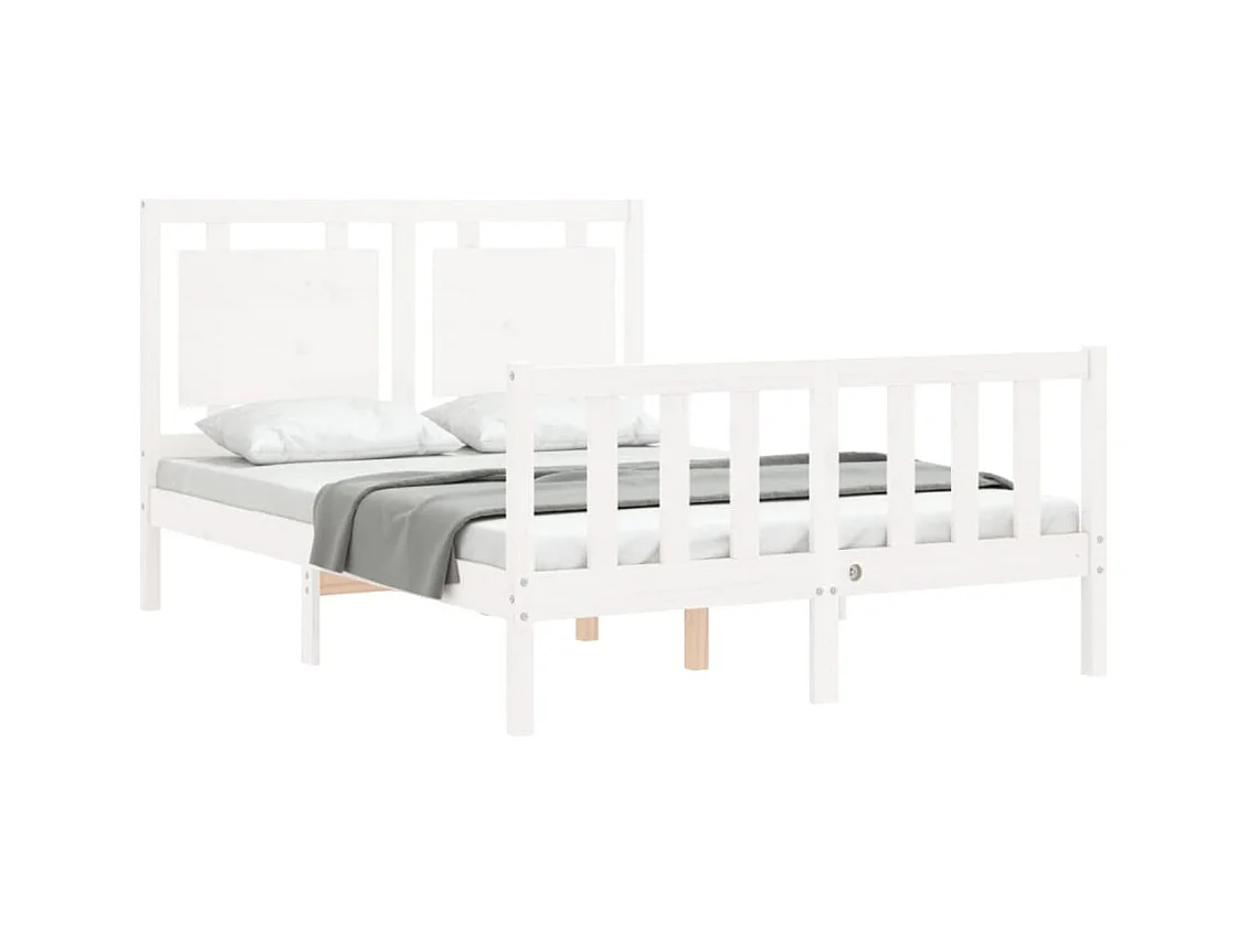 Bedframe zonder matras wit 140x200 cm massief grenenhout