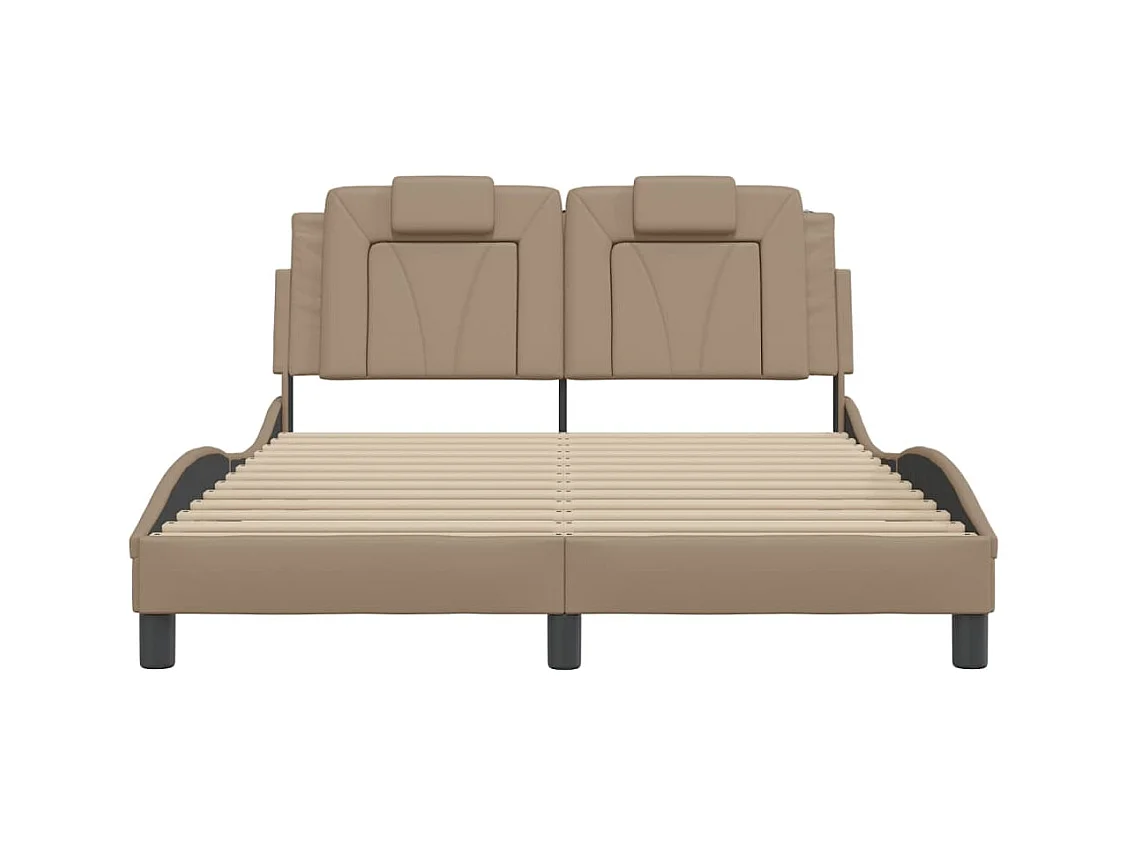 Estructura de cama sin colchón capuchino 120x200 cm símil piel