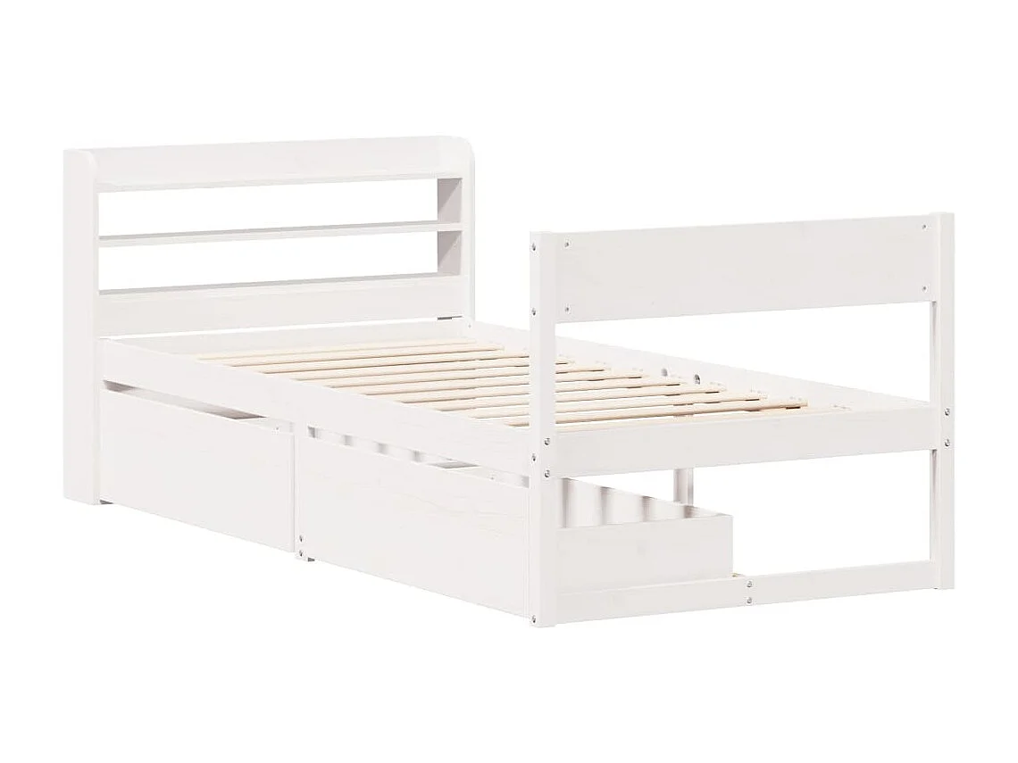 Bedframe zonder matras wit 90x190 cm massief grenenhout