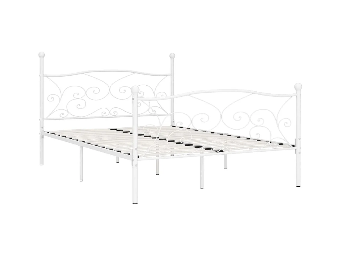 Cadre de lit sans matelas avec sommier à lattes métal 140x200cm