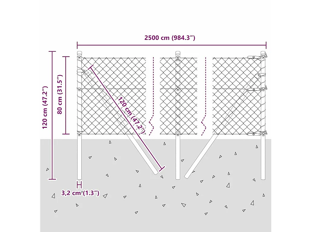 Estructura de cama sin colchón con somier de láminas metálicas 140x200cm