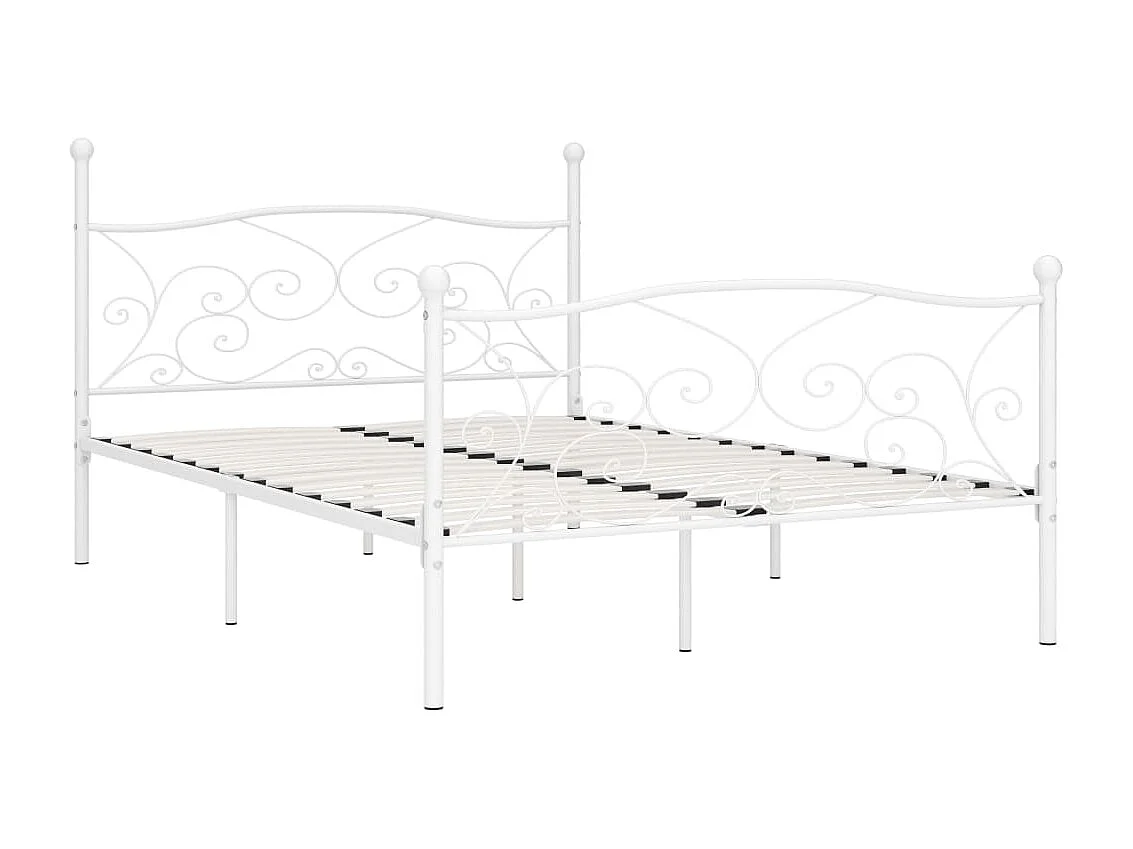 Cadre de lit sans matelas avec sommier à lattes métal 140x200cm