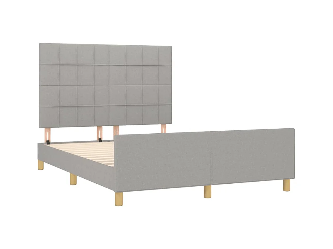 Bedframe zonder matras lichtgrijs 140x190 cm stof