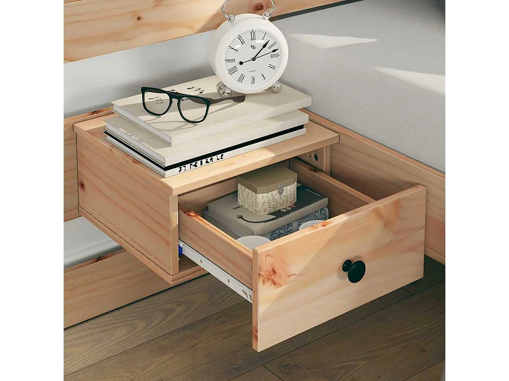 Cadre de lit Marron 135 x 190 cm Pin massif et pin massif