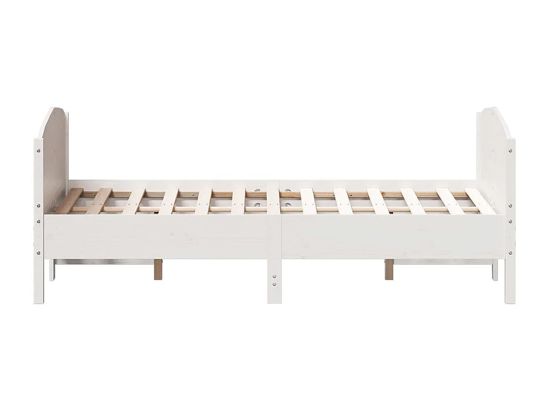 Estructura de cama sin colchón blanca 160x200 cm madera maciza de pino