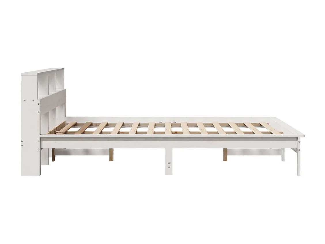 Struttura letto senza materasso bianco 140x190 cm in legno massello di pino