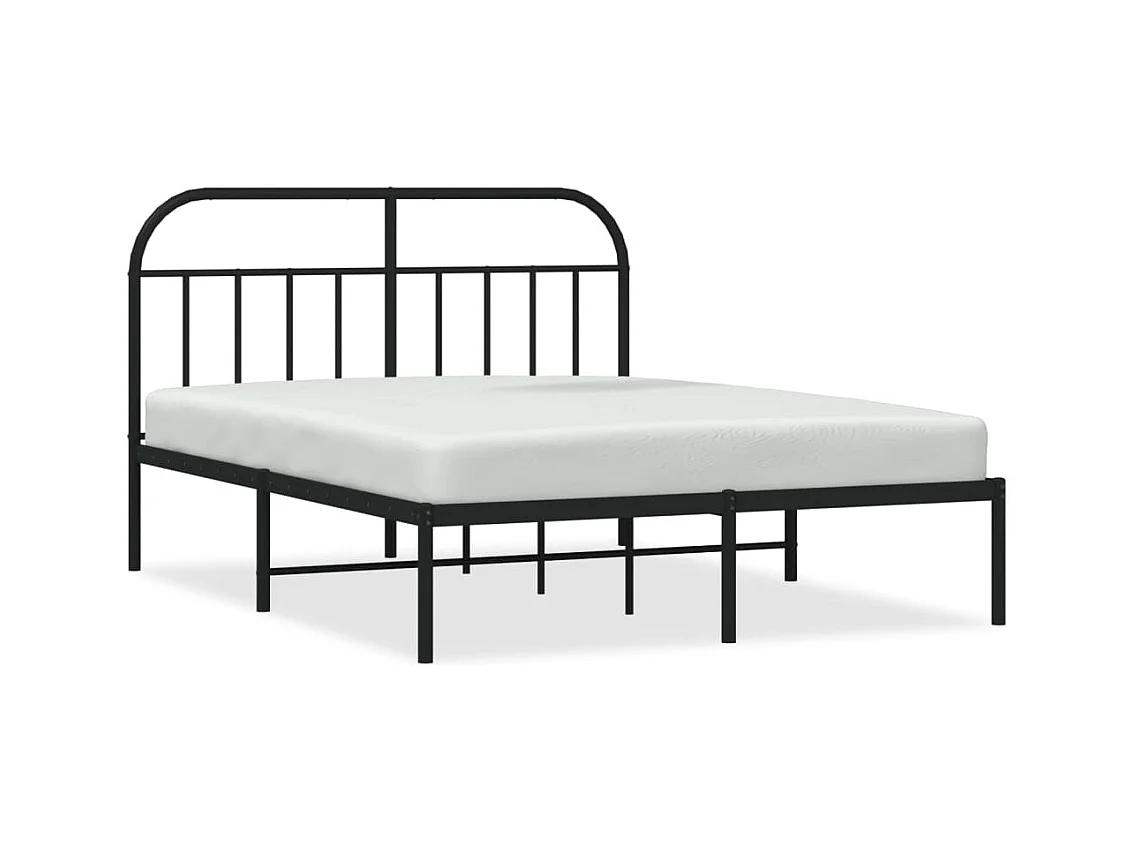 Metalen bedframe zonder matras met zwart hoofdeinde 140x200cm
