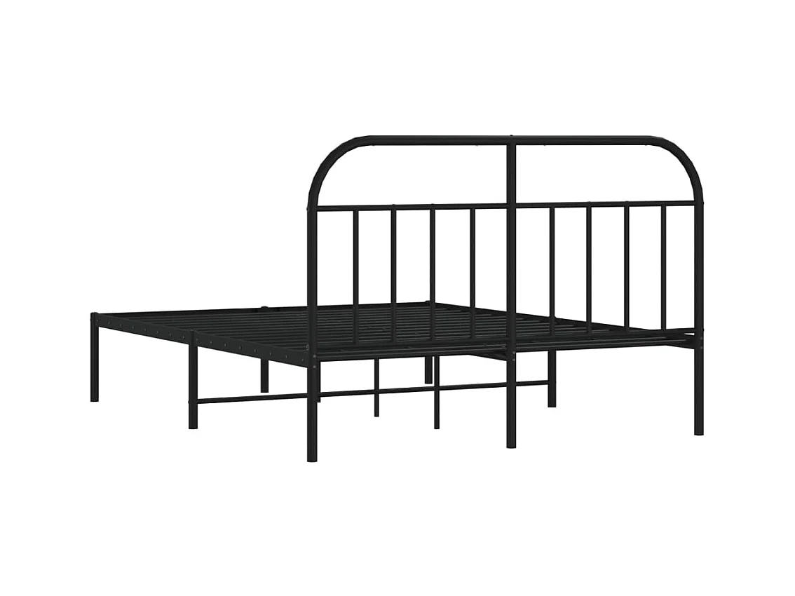 Metalen bedframe zonder matras met zwart hoofdeinde 140x200cm