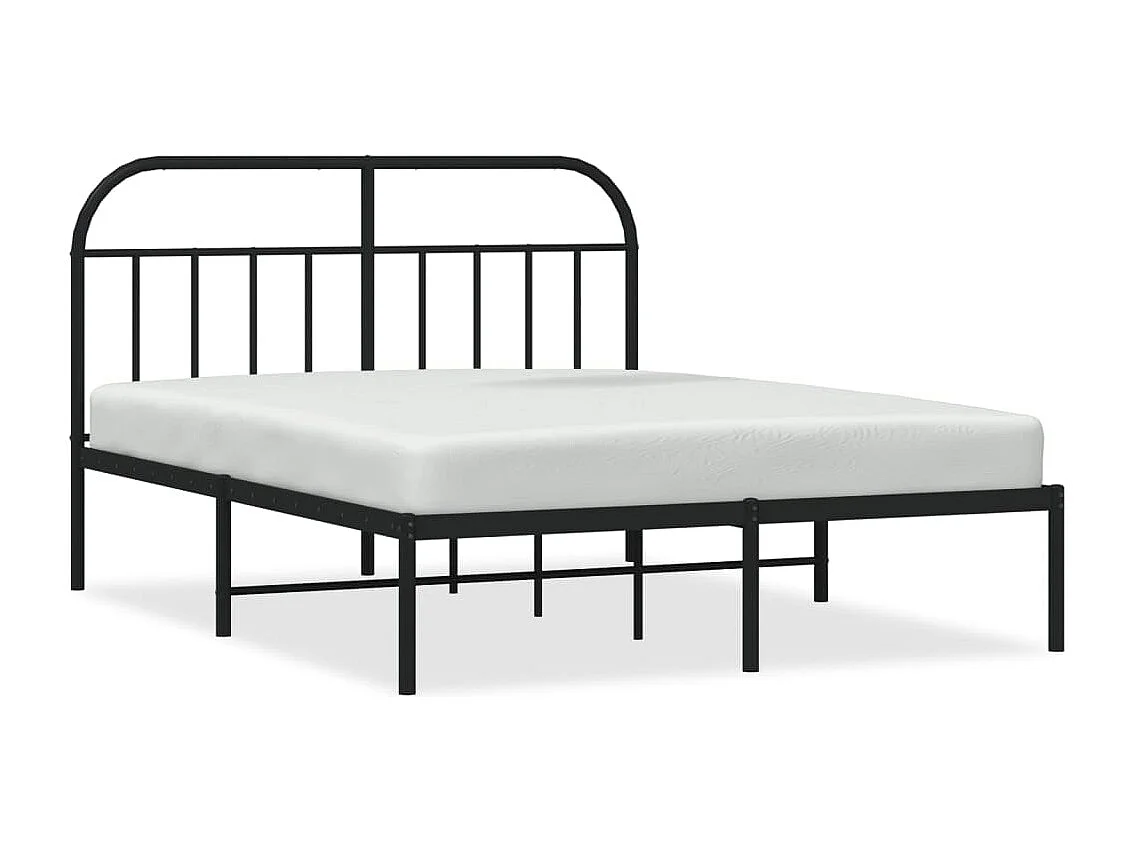 Metalen bedframe zonder matras met zwart hoofdeinde 140x200cm