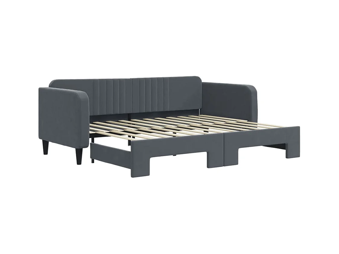 Divano letto con letto estraibile senza materasso grigio scuro 90x200 cm