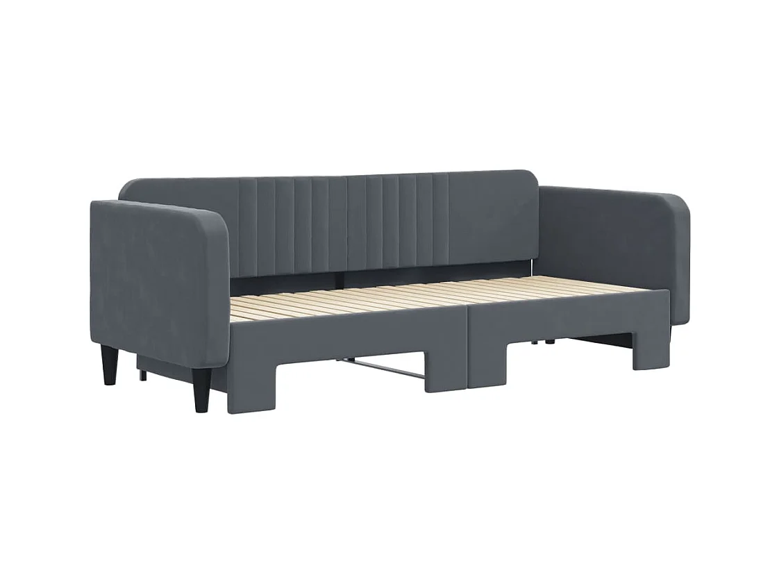 Divano letto con letto estraibile senza materasso grigio scuro 90x200 cm