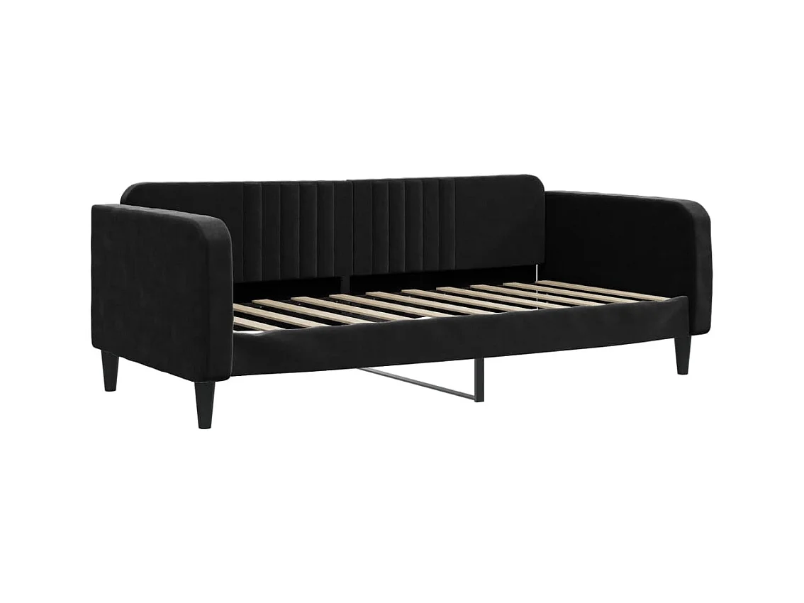 Lit de repos sans matelas noir 90x190 cm velours