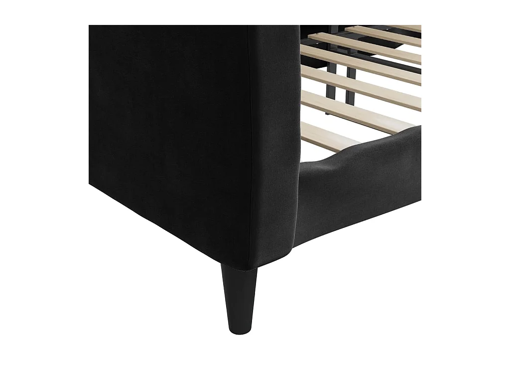 Lit de repos sans matelas noir 90x190 cm velours