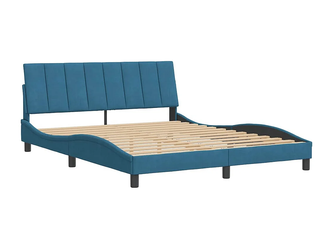 Bedframe zonder matras blauw 160x200 cm fluweel