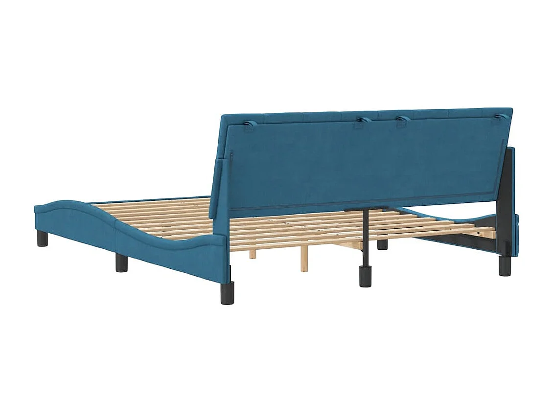 Bedframe zonder matras blauw 160x200 cm fluweel