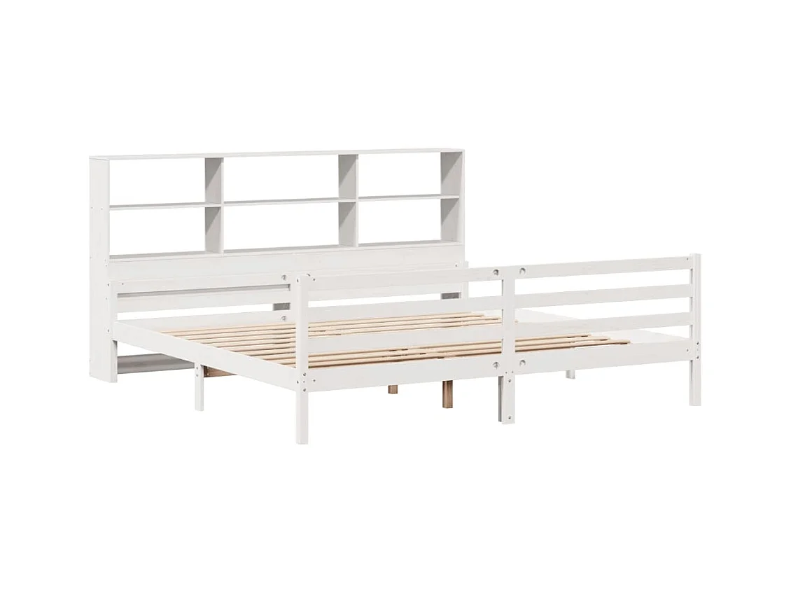 Weißes Regalbett ohne Matratze 180x200 cm Massivholz Kiefer