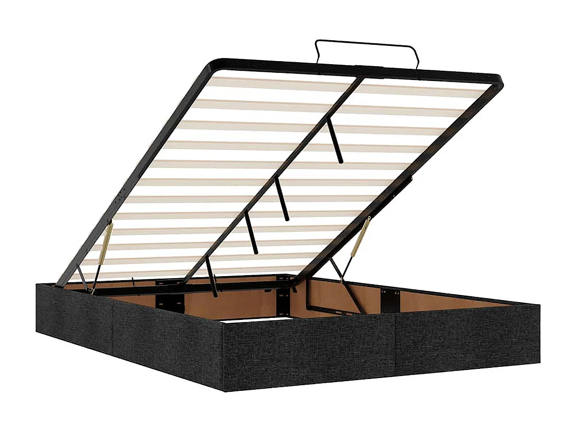 Ottomaanse bedframe zonder matras zwart 140x200 cm stof