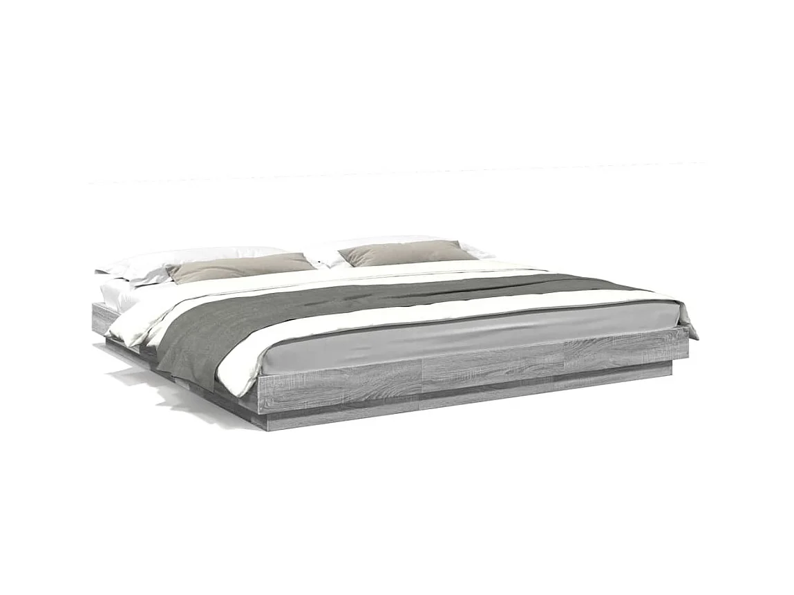 Bettgestell ohne Matratze Sonoma grau 200x200 cm