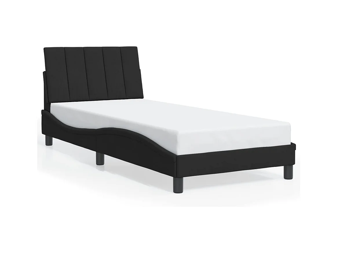 Struttura letto senza materasso nero 90x200 cm velluto