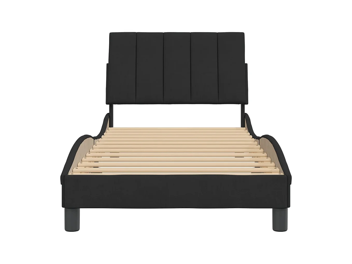 Struttura letto senza materasso nero 90x200 cm velluto