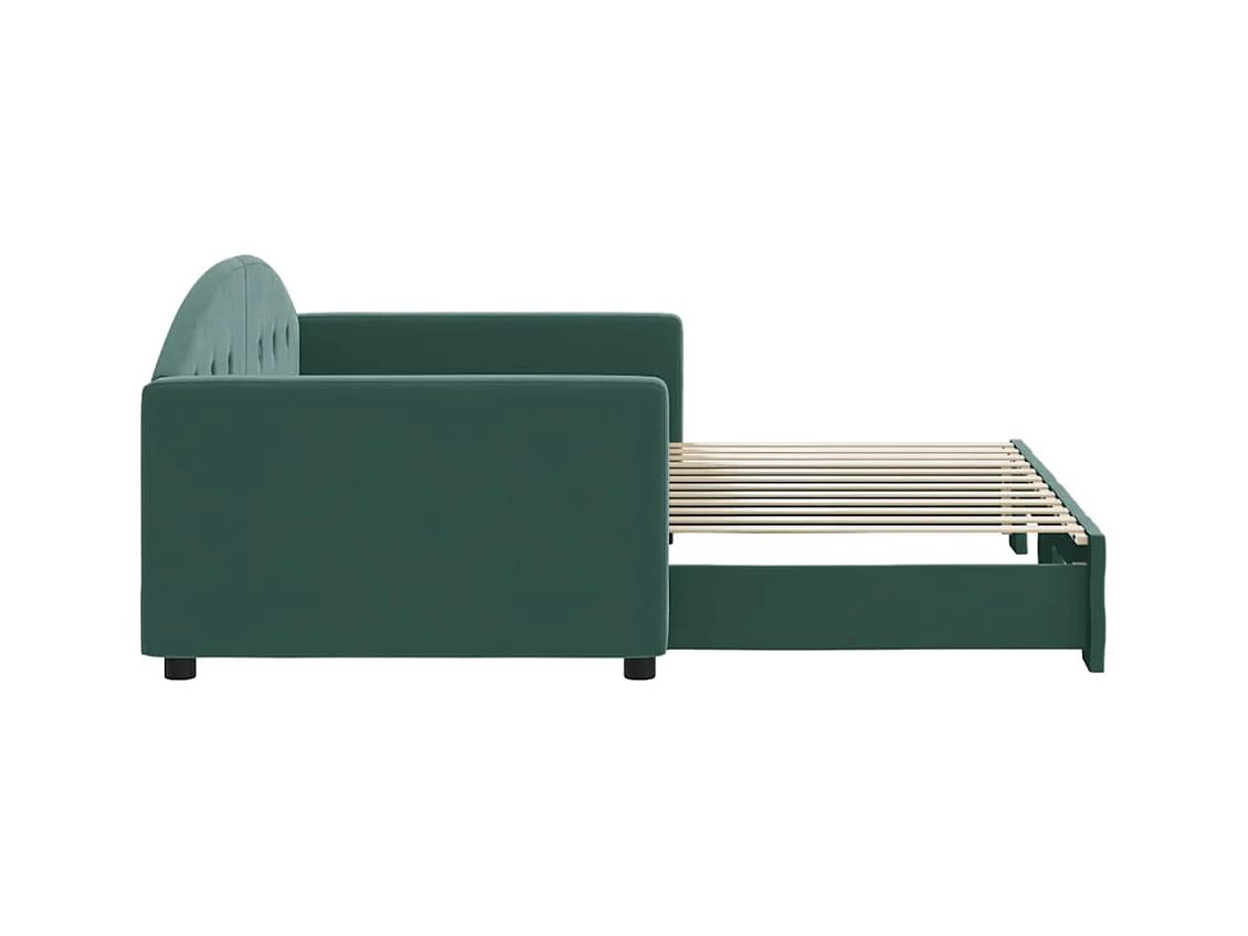 Dagbed met onderschuifbed zonder matras donkergroen 90x200 cm