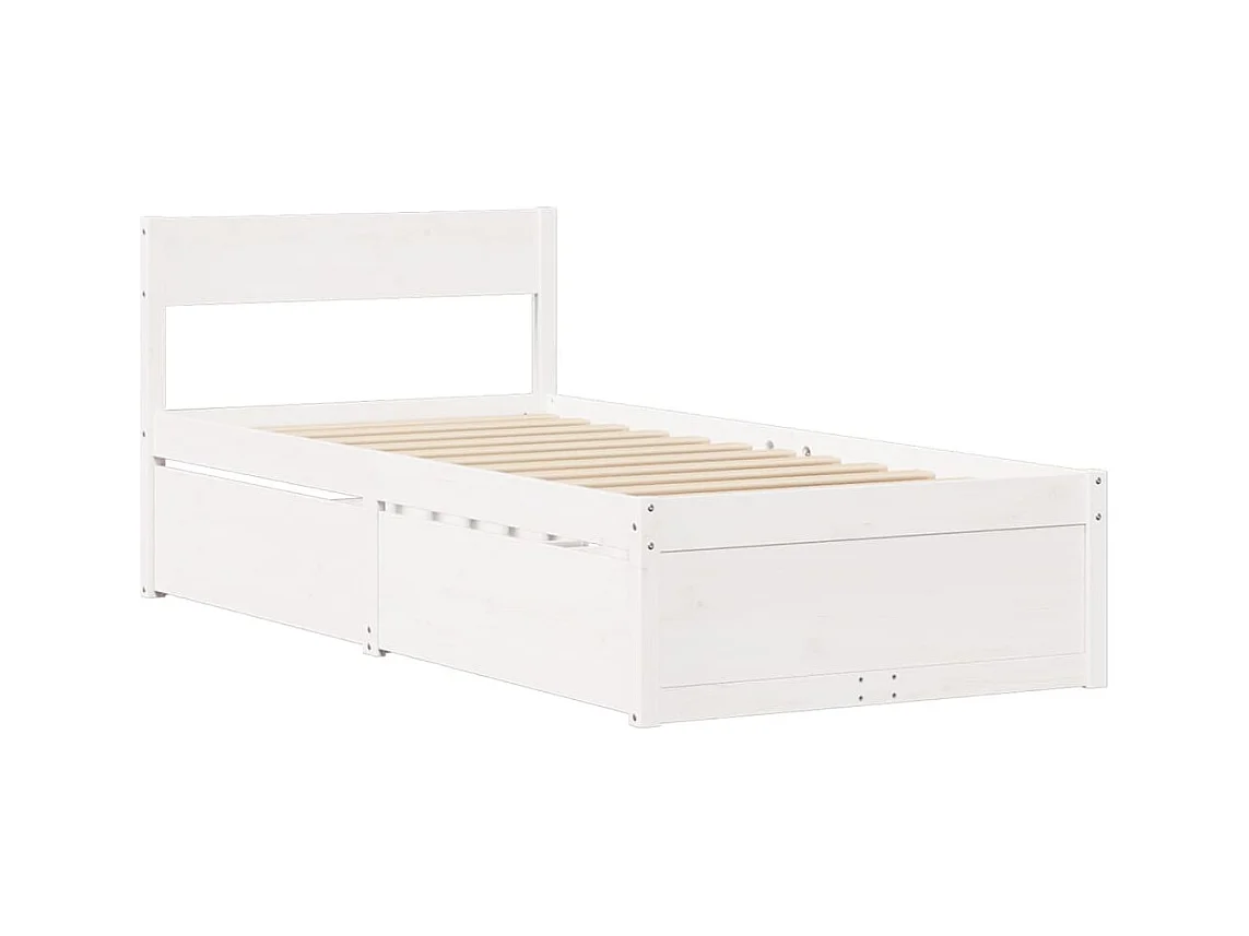 Estructura de cama sin colchón blanca 90x200 cm madera maciza de pino