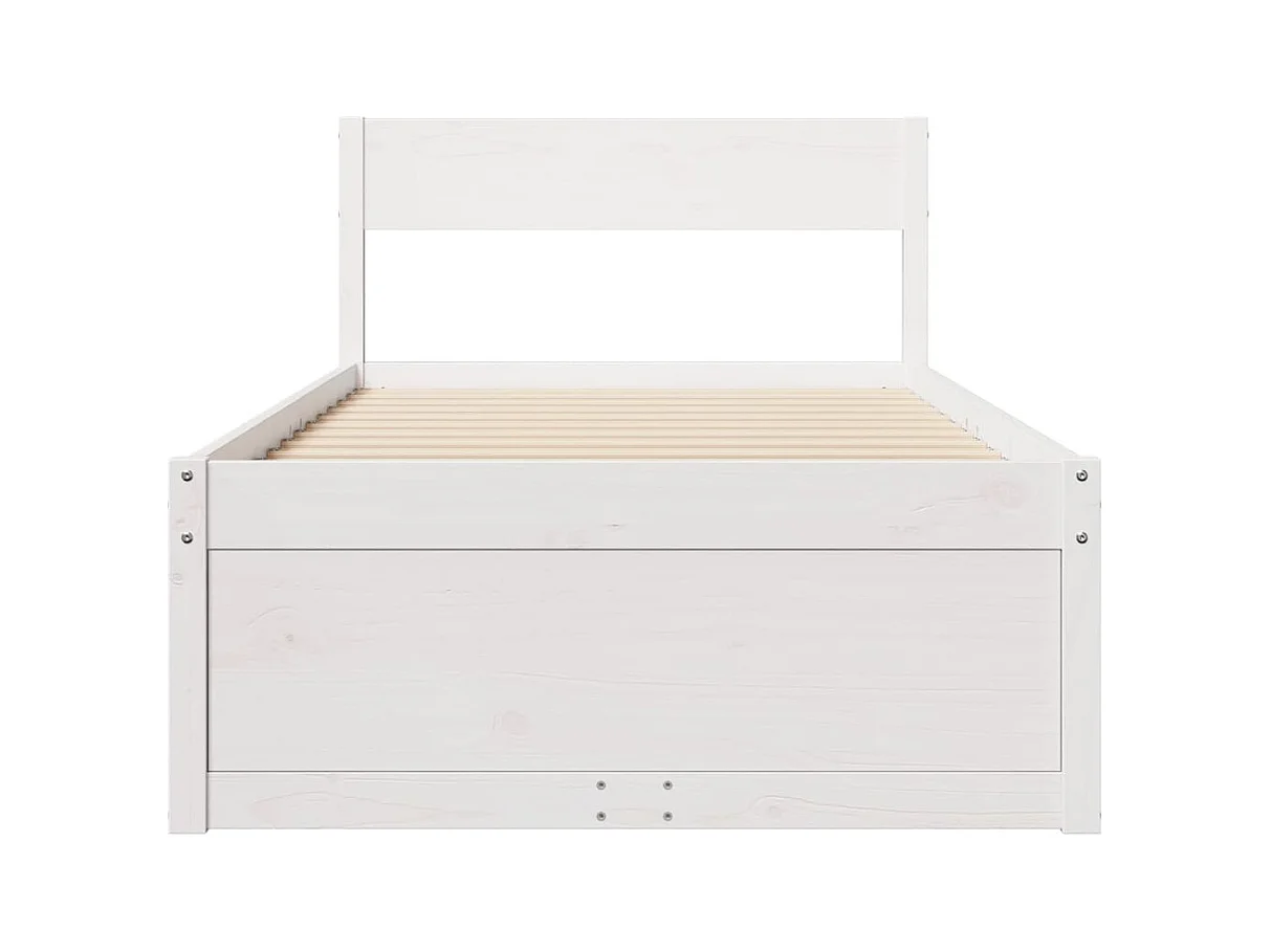 Estructura de cama sin colchón blanca 90x200 cm madera maciza de pino