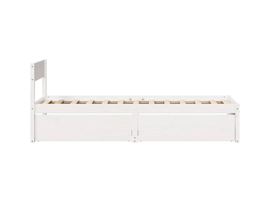 Estructura de cama sin colchón blanca 90x200 cm madera maciza de pino