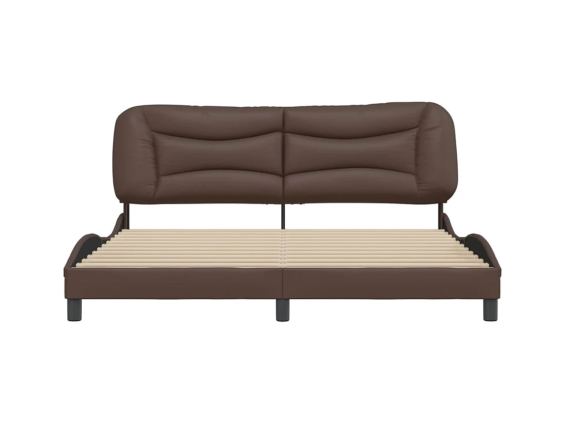 Estructura de cama sin colchón marrón 180x200 cm polipiel