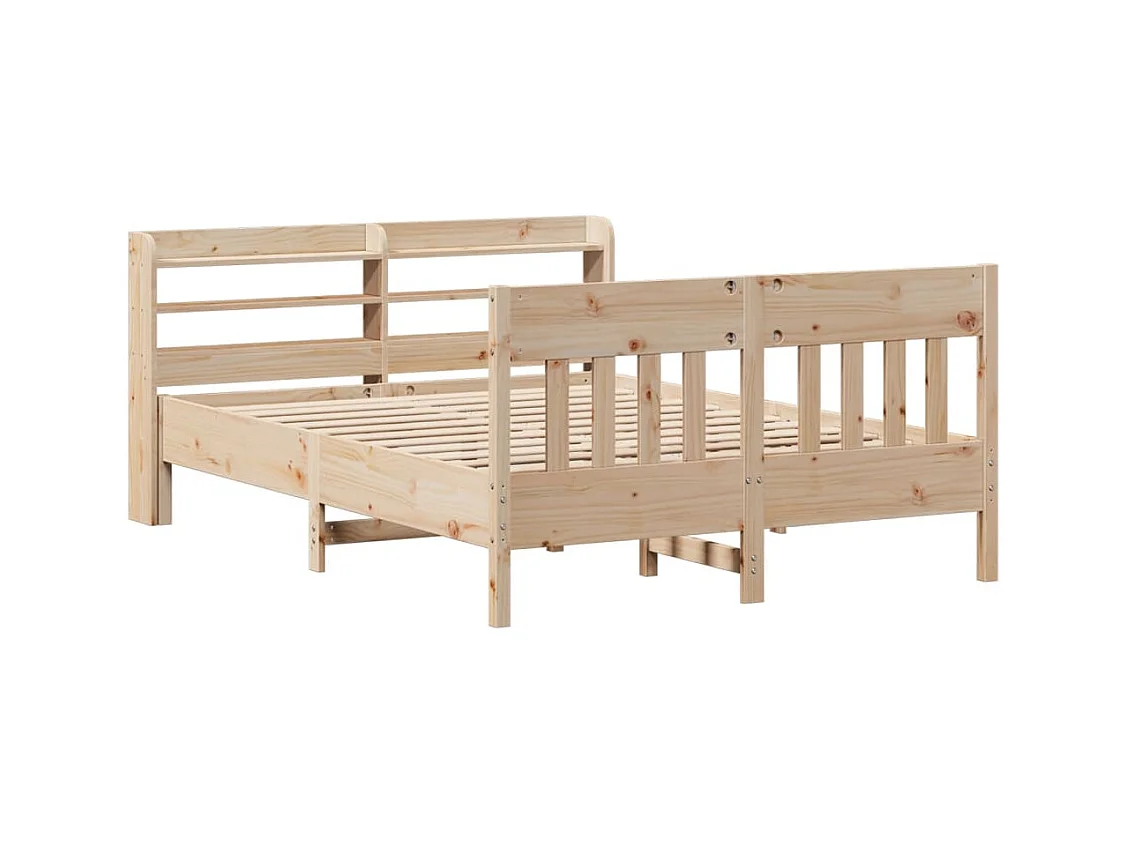 Estructura de cama sin colchón 120x190 cm madera maciza de pino