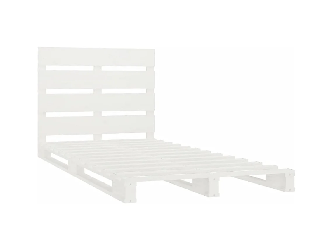 Cadre de lit Blanc 90x190 cm Bois de pin massif Simple