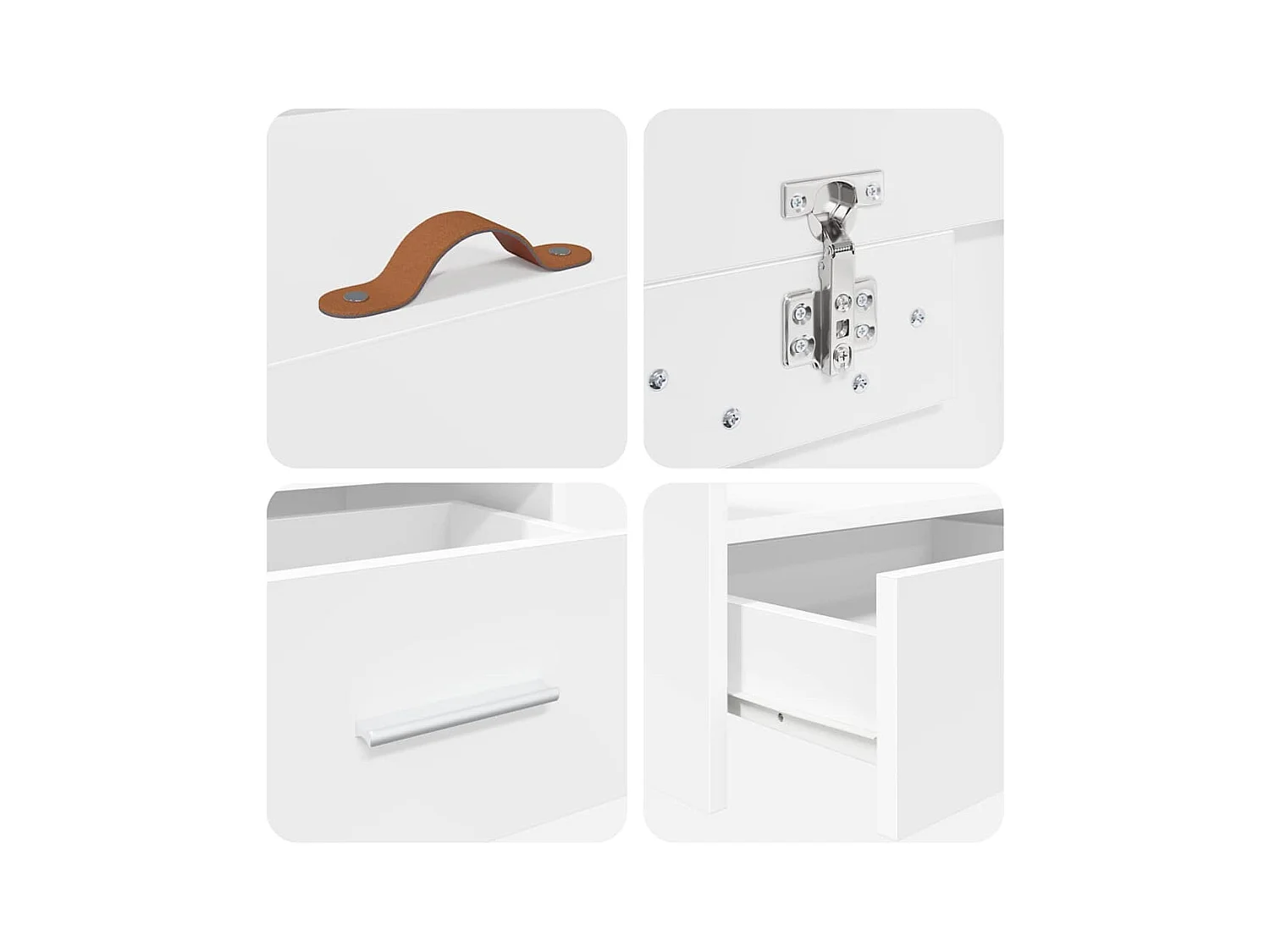 Bedframe met opbergruimte Wit 80 x 200 cm Bewerkt hout