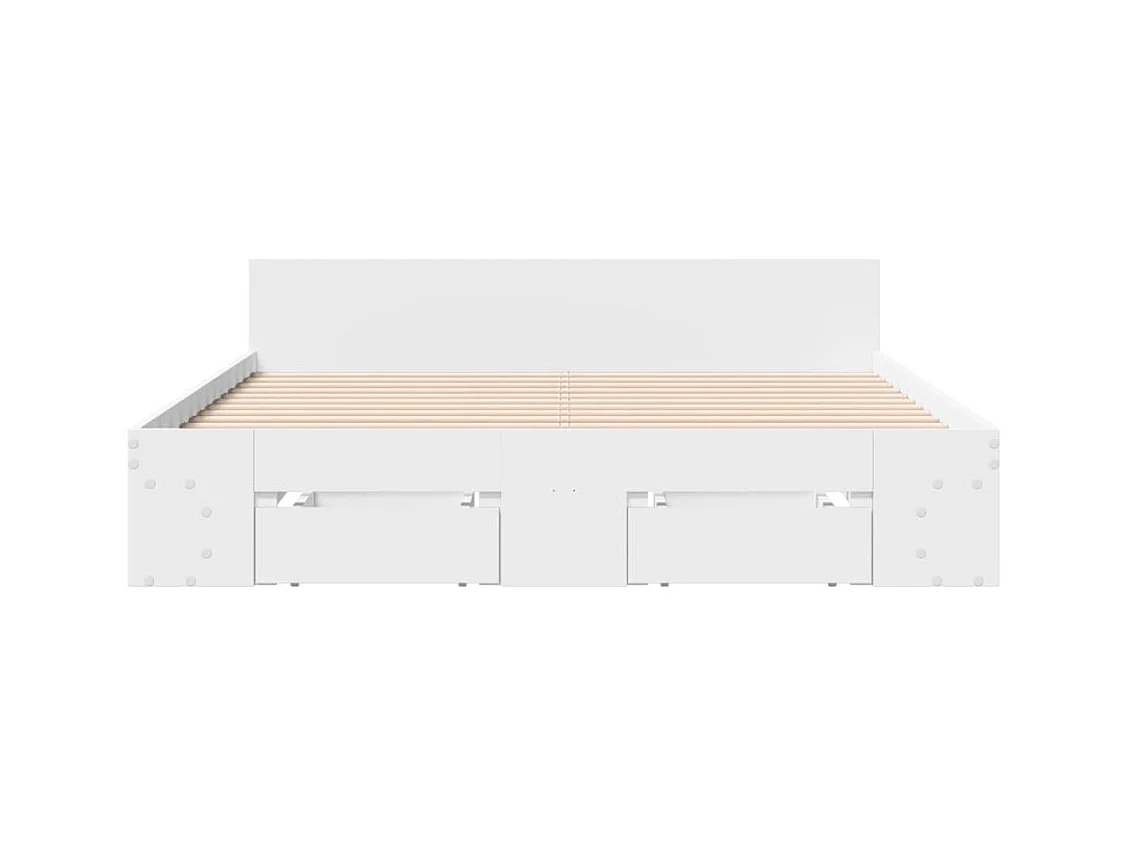 Bedframe met lades zonder matras wit 120x190 cm