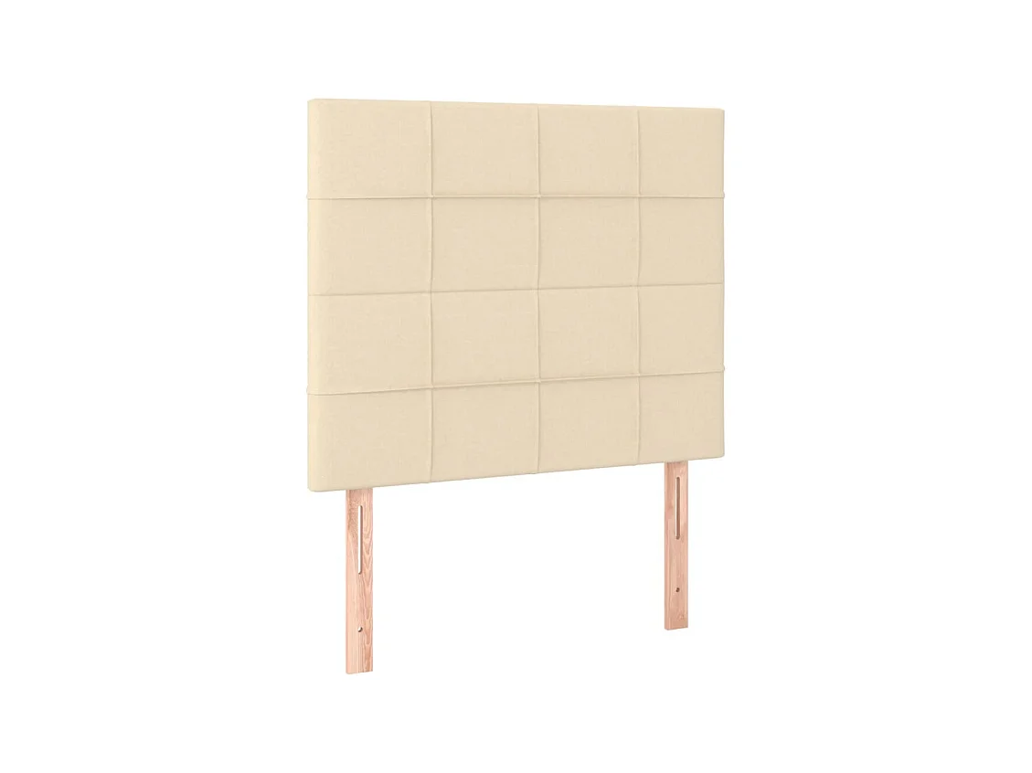 Estructura de cama sin colchón tela crema 80x200 cm