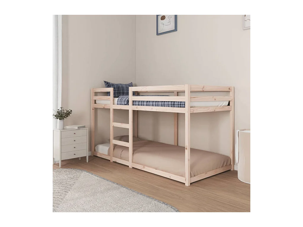 Stapelbed zonder matras 90x200 cm massief grenenhout