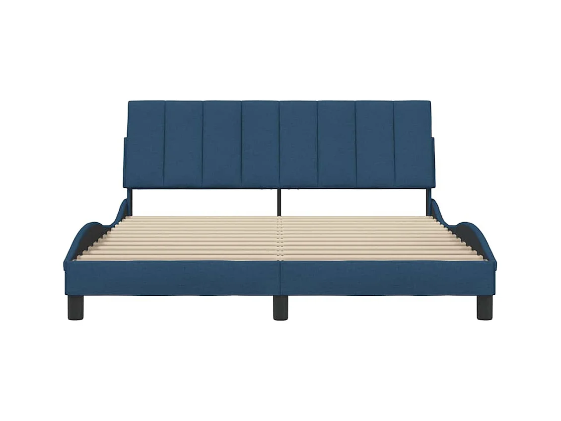 Estructura de cama sin colchón tela azul 160x200 cm