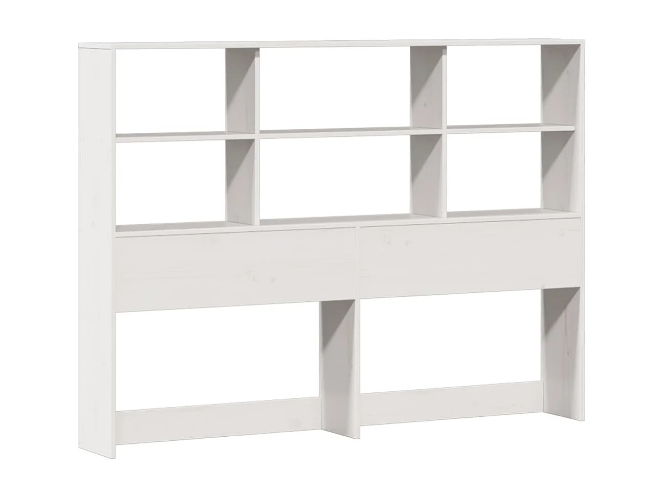 Cama librería blanca sin colchón 140x200 cm madera maciza de pino
