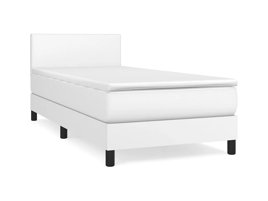 Lattenbodem met matras Wit 90x200 cm Kunstleer