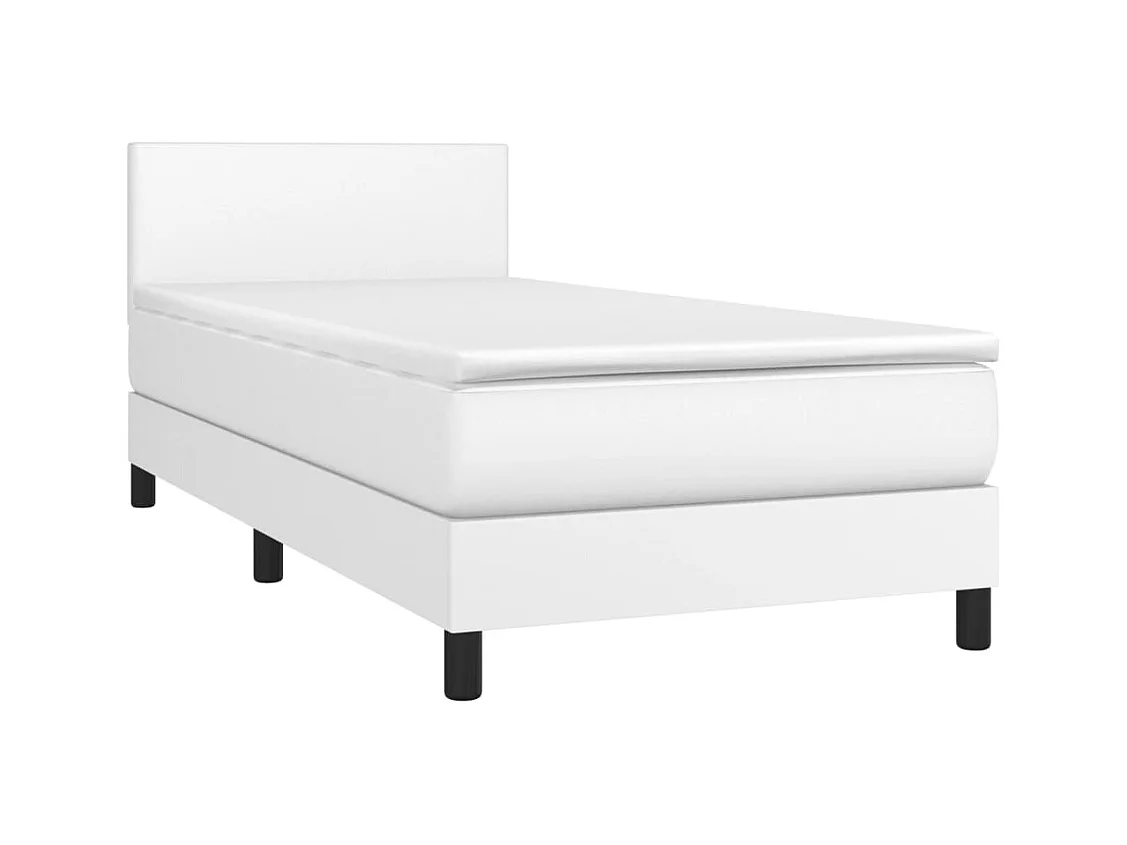 Lattenbodem met matras Wit 90x200 cm Kunstleer