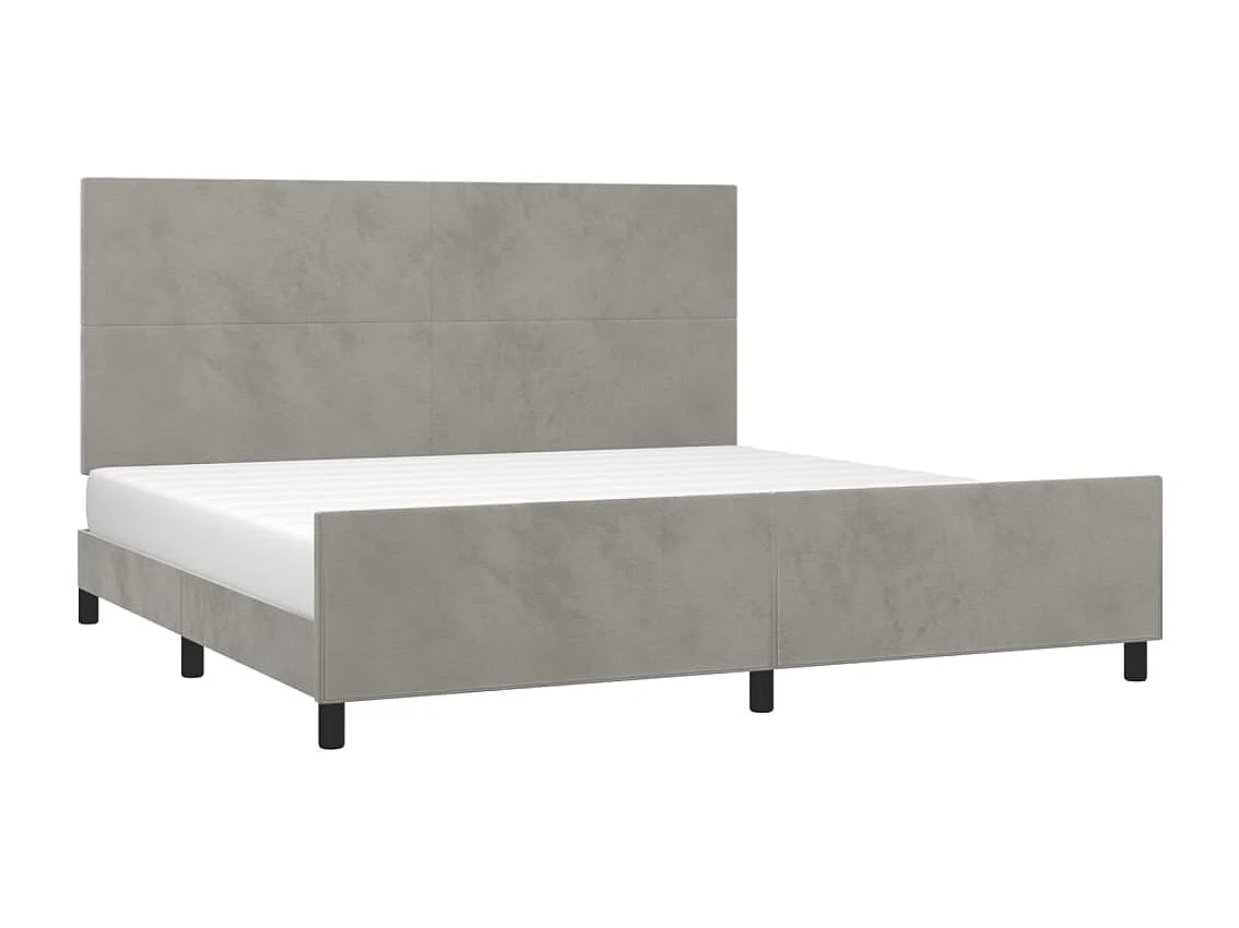 Struttura letto senza materasso grigio chiaro 200x200 cm velluto