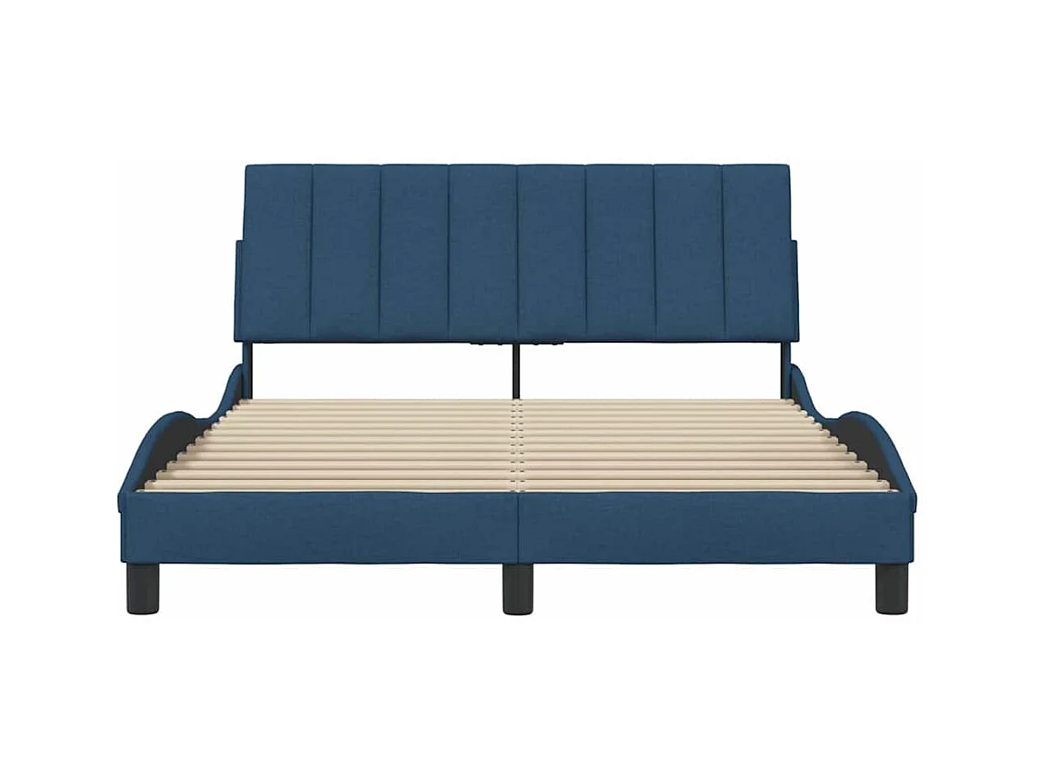 Estructura de cama sin colchón tela azul 140x200 cm