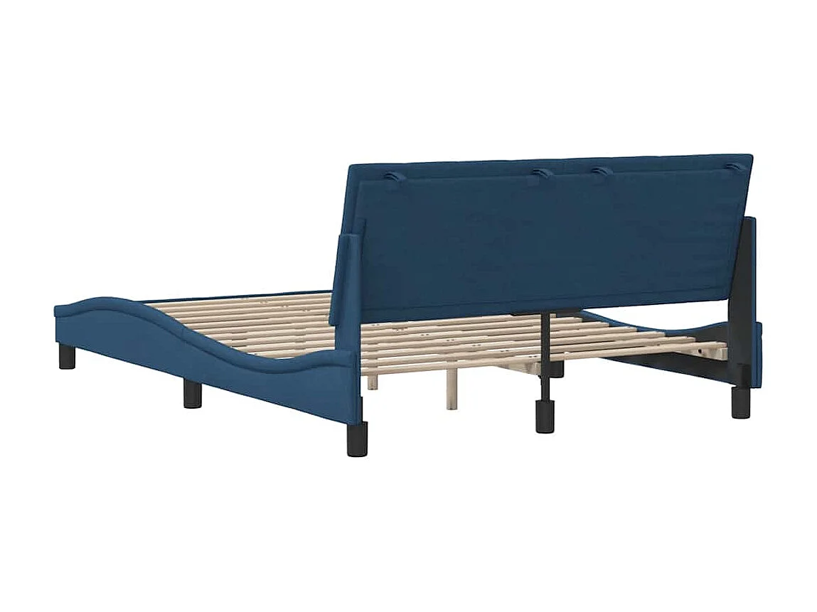 Bedframe zonder matras blauw 140x200 cm stof