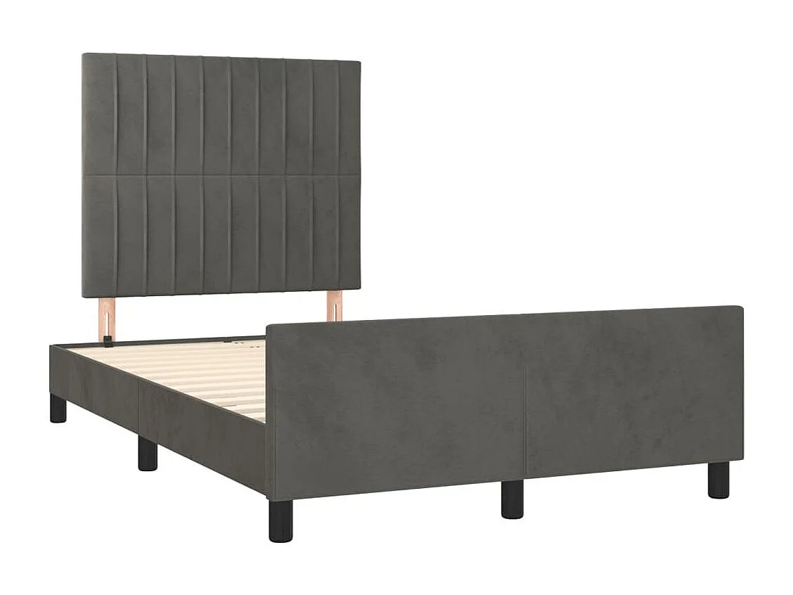 Struttura letto grigio scuro senza materasso 120x200 cm velluto