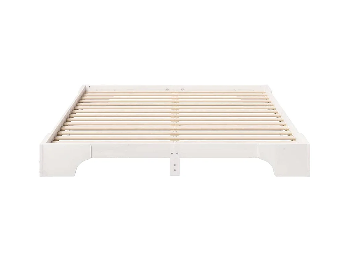 Verhoogd bedframe met opbergruimte Wit 160 x 210 cm hout