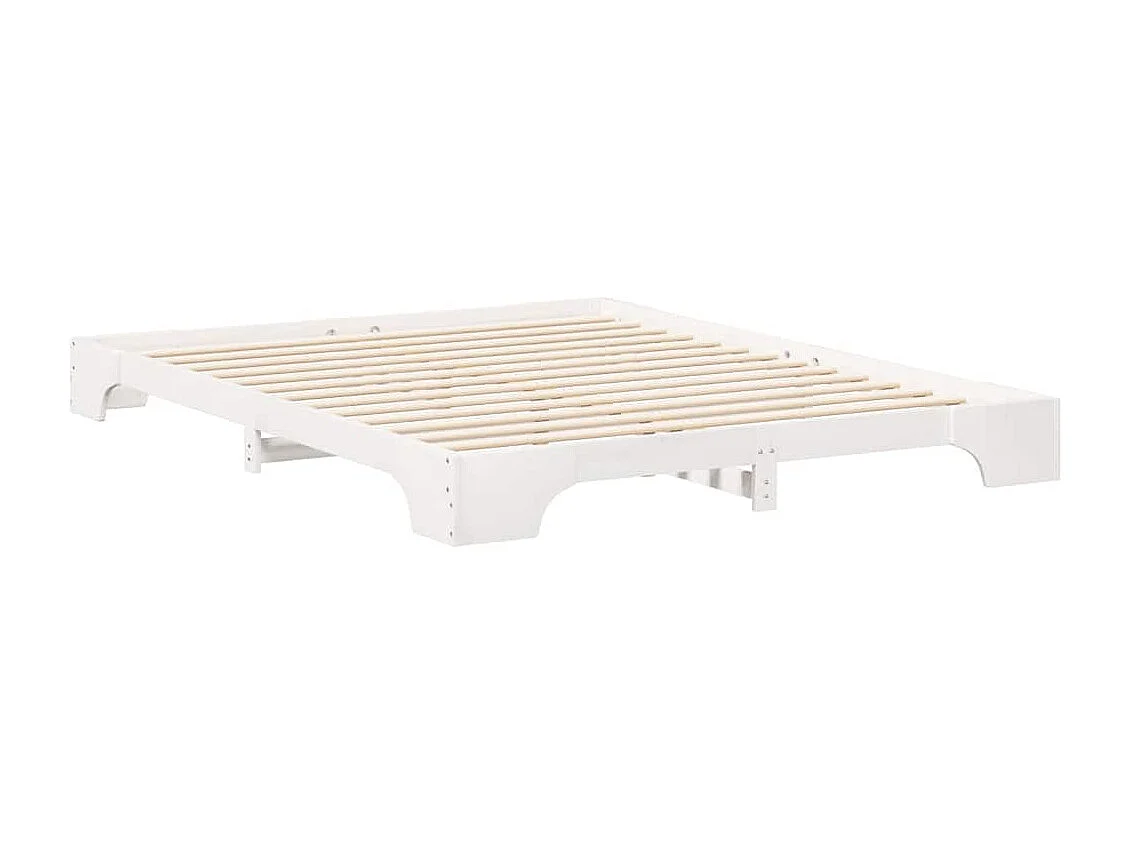 Cadre de lit surélevé avec stockage Blanc 160 x 210 cm bois