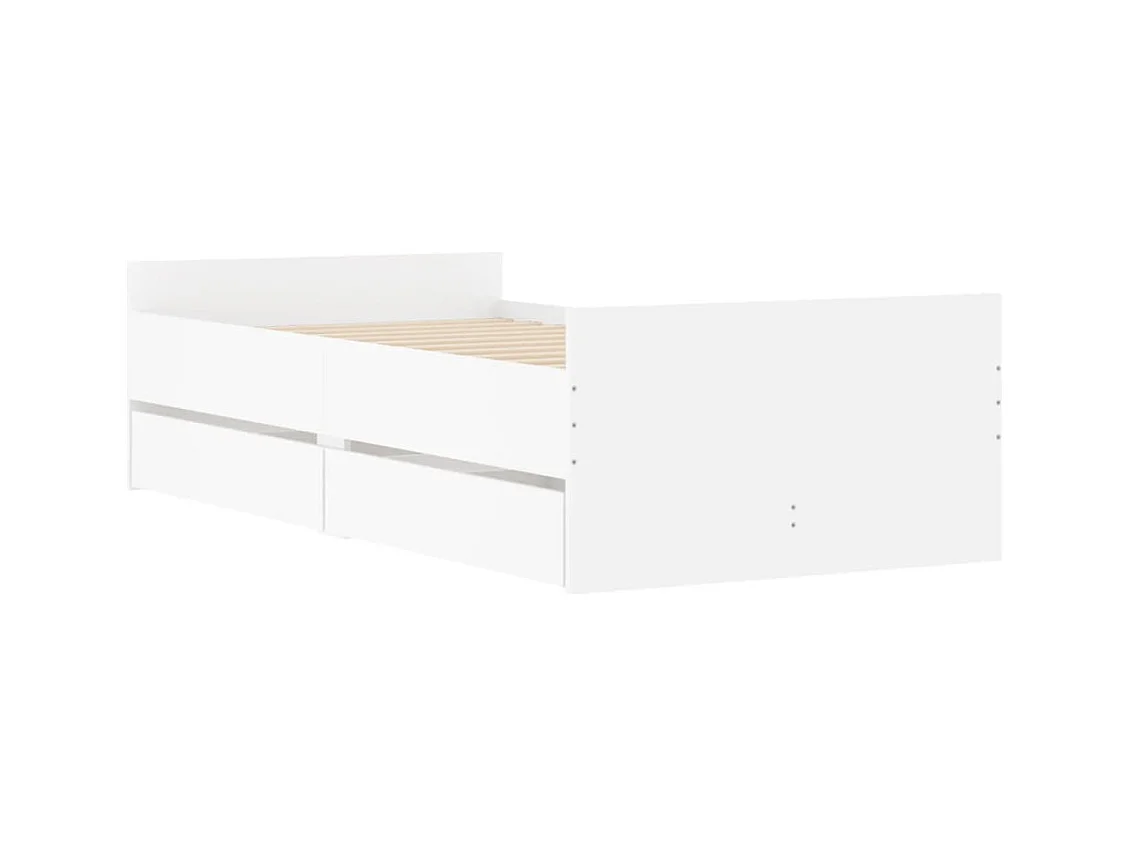 Bedframe met lades zonder matras wit 90x190 cm