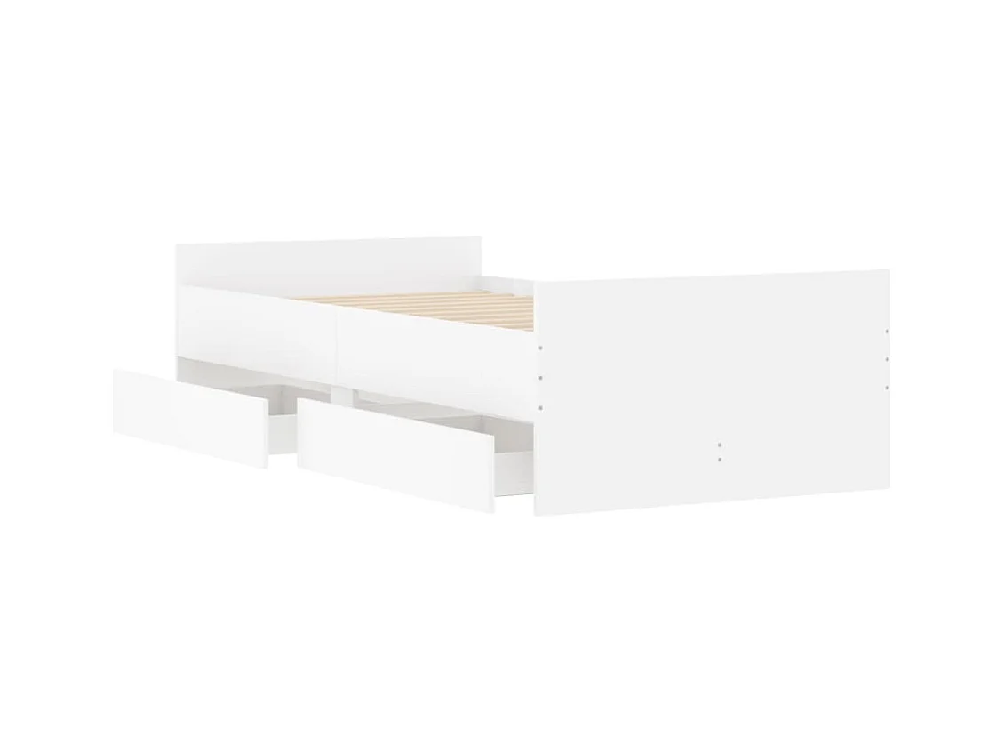 Bedframe met lades zonder matras wit 90x190 cm