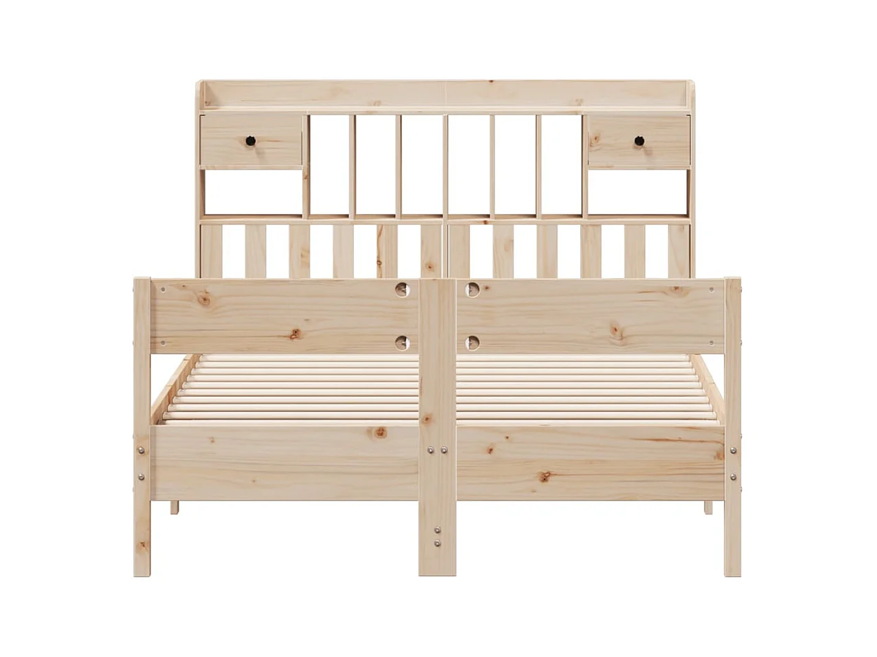 Boekenkastbed zonder matras 135x190 cm massief grenenhout